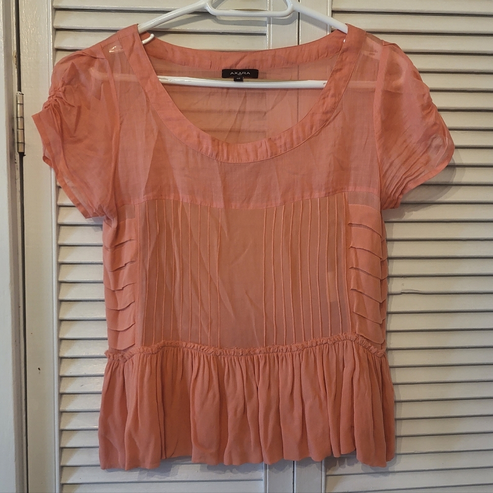 Axara Coral Sheer Blouse NWOT